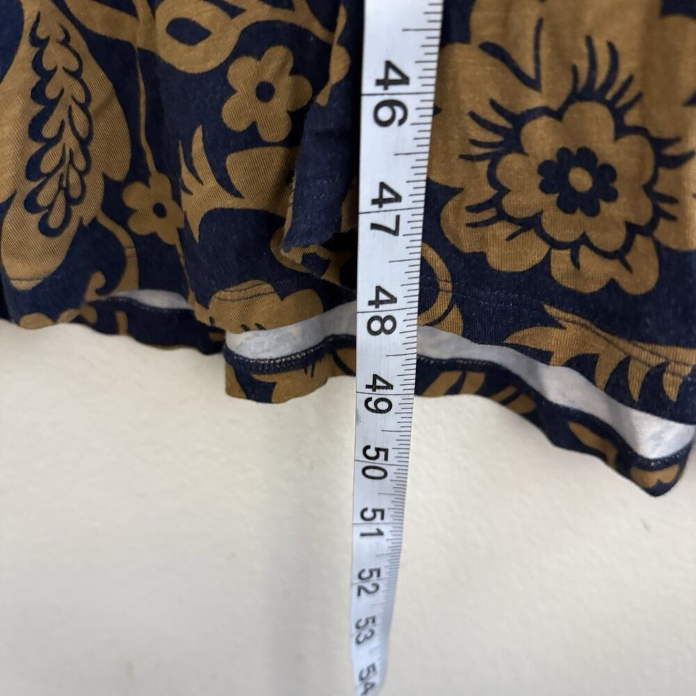 Boden Lily Midi Dress US 16-18R Navy Brown Floral Boho Jersey Fall Stretch - Picture 14 of 15